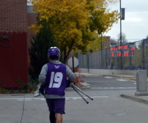 Injured lacrosse player returns to the turf