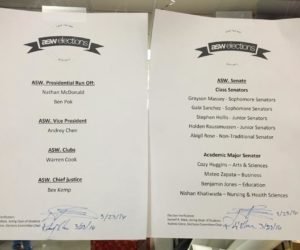 No majority leads to an ASW President special run-off election