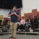 Vocal performance student sings challengingly high tenor notes in opera roles