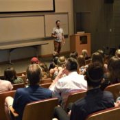 Award-winning poet Carlos Andrés Gómez encourages Westminster to be mindful with words