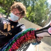 Westminster students sits in front of Shaw during campaign for ASW Election