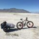 Salty Science Series panelist Dr. Perry's bike on the Great Salt Lake.