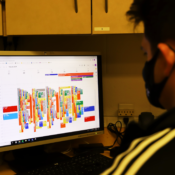 Westminster College athletic trainer looks at his busy schedule. Crowded athletic facilities and overworked staff are a concern in the Spring 2021 season.