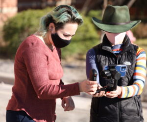 Cam Welch and Carly Schaub filming “One Shot.”