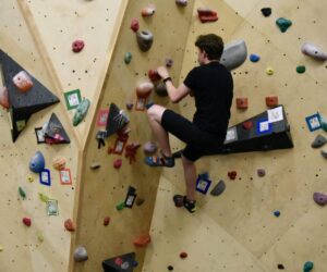 Students climb to new heights with updated rock wall