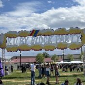 Kilby Block Party sign at the indie music festival.