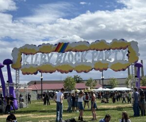 Kilby Block Party sign at the indie music festival.